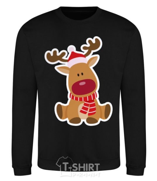 Sweatshirt A deer sits black фото