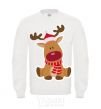 Sweatshirt A deer sits White фото