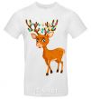 Men's T-Shirt Reindeer with garland White фото