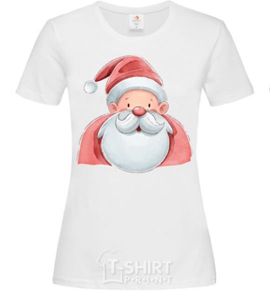 Women's T-shirt Portrait of Santa Claus White фото