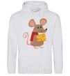 Men`s hoodie The mouse and the cheese sport-grey фото