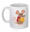 Ceramic mug The mouse and the cheese White фото