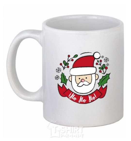 Ceramic mug Ho Ho Ho Santa White фото