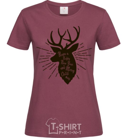Women's T-shirt Have a happy New Year burgundy фото