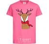 Kids T-shirt A reindeer with a scarf heliconia фото