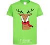 Kids T-shirt A reindeer with a scarf orchid-green фото