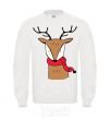 Sweatshirt A reindeer with a scarf White фото