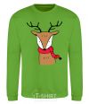 Sweatshirt A reindeer with a scarf orchid-green фото