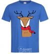 Men's T-Shirt A reindeer with a scarf royal-blue фото