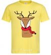 Men's T-Shirt A reindeer with a scarf cornsilk фото