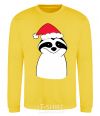 Sweatshirt New Year's sloth yellow фото