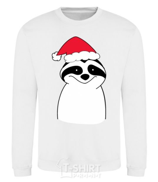 Sweatshirt New Year's sloth White фото