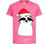 Детская футболка Новогодний ленивец Ярко-розовый фото
