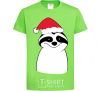 Kids T-shirt New Year's sloth orchid-green фото