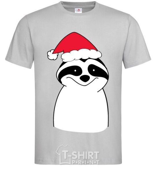 Men's T-Shirt New Year's sloth grey фото