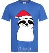 Men's T-Shirt New Year's sloth royal-blue фото