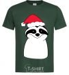 Men's T-Shirt New Year's sloth bottle-green фото