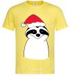 Men's T-Shirt New Year's sloth cornsilk фото