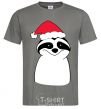 Men's T-Shirt New Year's sloth dark-grey фото