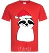 Men's T-Shirt New Year's sloth red фото