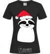 Women's T-shirt New Year's sloth black фото