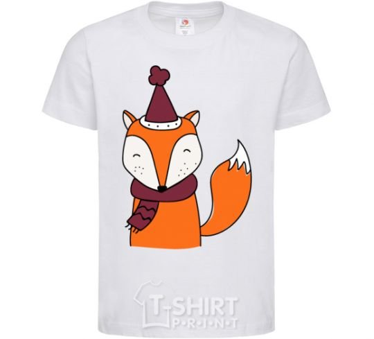 Kids T-shirt A fox in a cap White фото