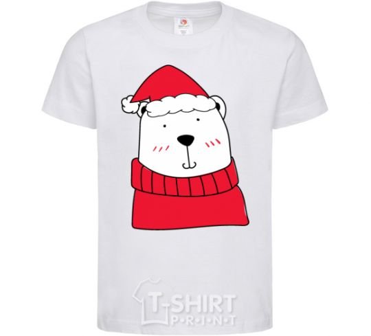 Kids T-shirt New Year's Bear White фото