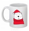 Ceramic mug New Year's Bear White фото