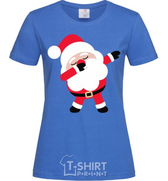 Women's T-shirt Santa Claus dances royal-blue фото