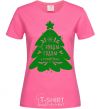 Женская футболка С Новым Годом и Рождеством Ярко-розовый фото