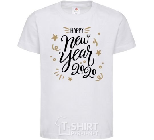 Kids T-shirt Happy New year 2020 White фото