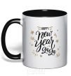 Mug with a colored handle Happy New year 2020 black фото