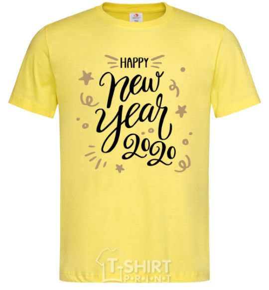 Мужская футболка Happy New year 2020 Лимонный фото