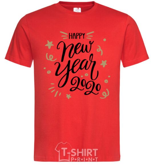 Мужская футболка Happy New year 2020 Красный фото