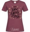Women's T-shirt Happy New year 2020 burgundy фото