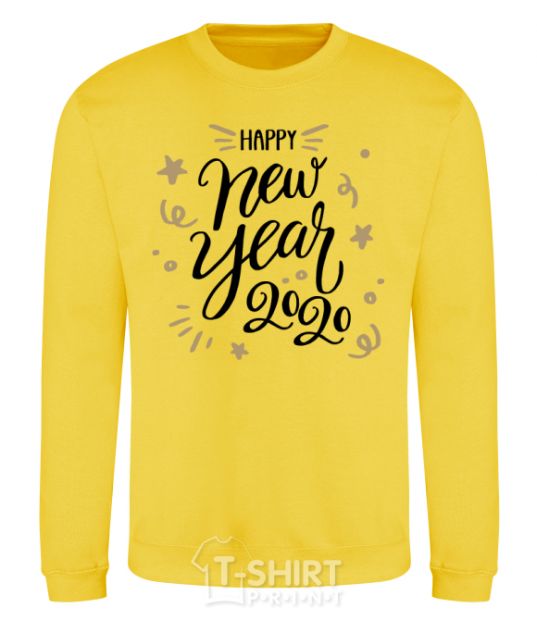 Sweatshirt Happy New year 2020 yellow фото