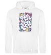 Men`s hoodie Mouse New Year 2022 White фото