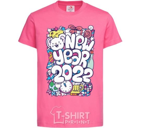 Kids T-shirt Mouse New Year 2022 heliconia фото