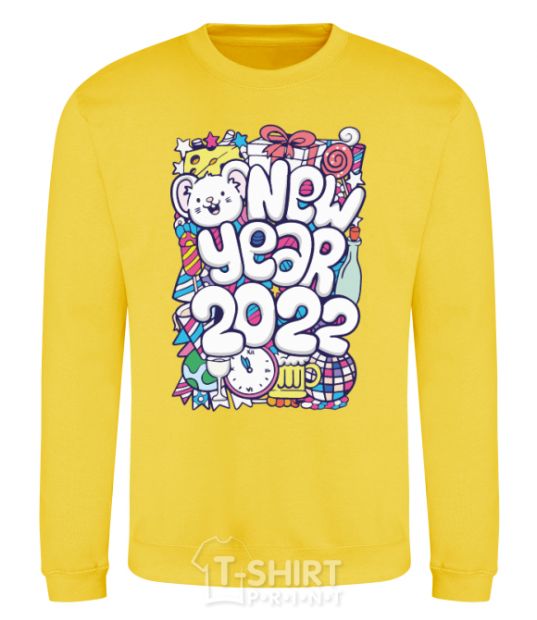 Sweatshirt Mouse New Year 2022 yellow фото