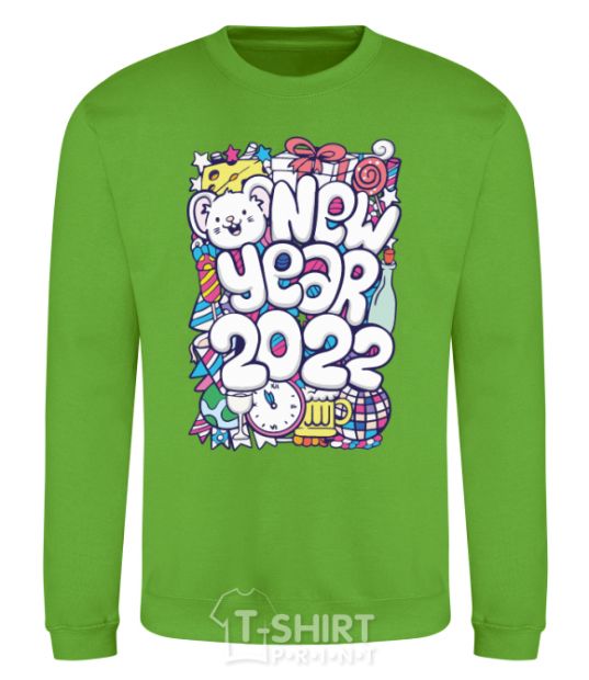 Sweatshirt Mouse New Year 2022 orchid-green фото