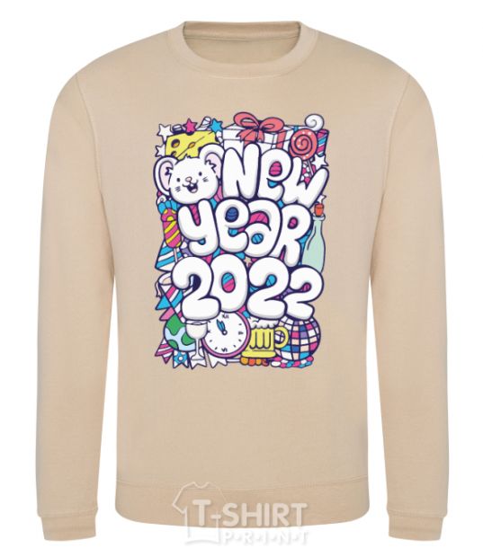 Sweatshirt Mouse New Year 2022 sand фото