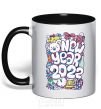 Mug with a colored handle Mouse New Year 2022 black фото