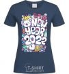 Women's T-shirt Mouse New Year 2022 navy-blue фото