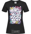 Women's T-shirt Mouse New Year 2022 black фото