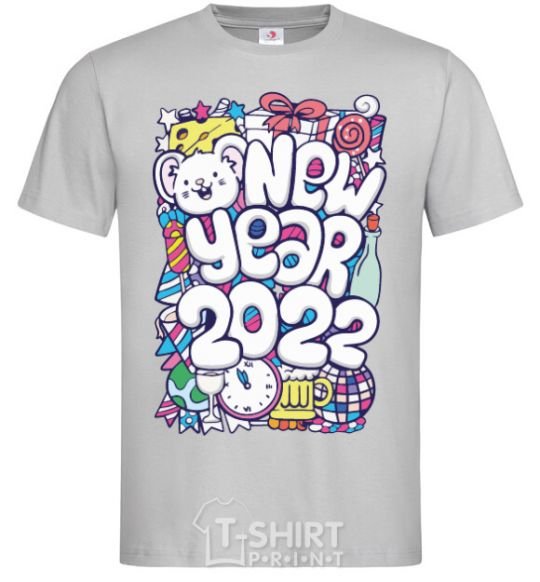 Мужская футболка Mouse New Year 2022 Серый фото