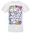 Men's T-Shirt Mouse New Year 2022 White фото