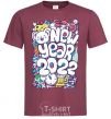 Men's T-Shirt Mouse New Year 2022 burgundy фото