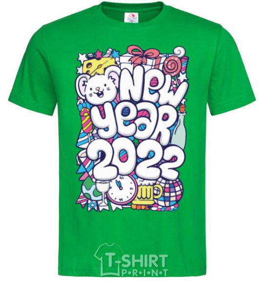 Men's T-Shirt Mouse New Year 2022 kelly-green фото