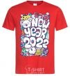 Men's T-Shirt Mouse New Year 2022 red фото