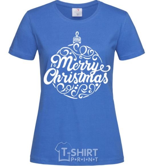 Women's T-shirt Merry Christmas toy royal-blue фото
